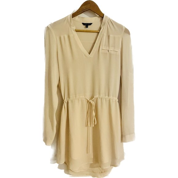 Naked Zebra Lantern Sleeve Dress in Cream - Small - Picture 1 of 3